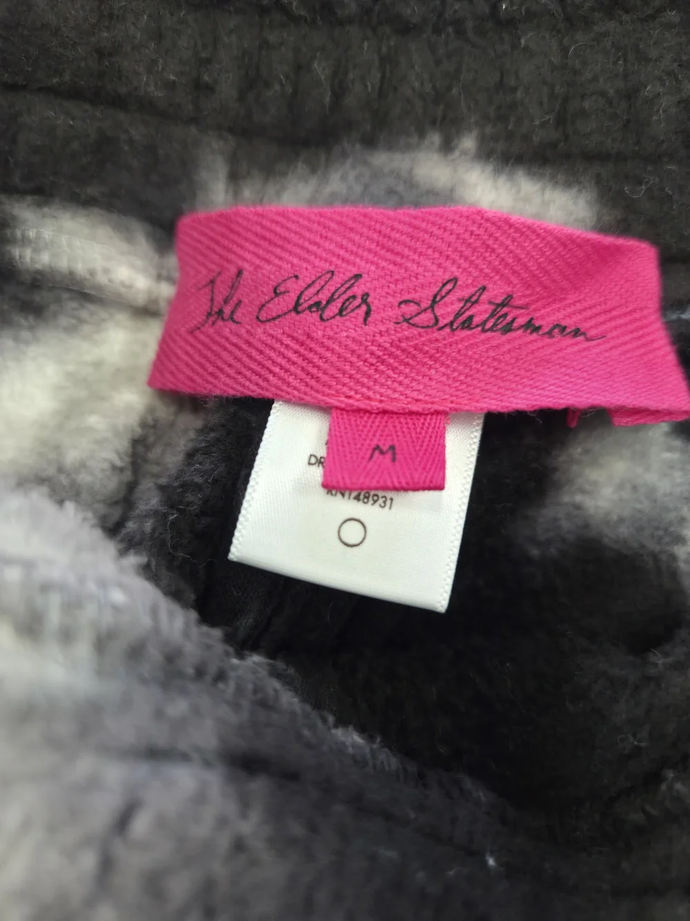 The Elder Statesman Black & White Tie-Dye Sweatpants